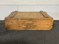 WOODEN STORAGE AMMO CRATE- 25-1/2"x 15"x 7-1/2"