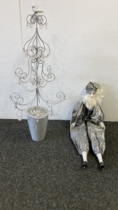 Beautiful Porcelain Doll and Chandelier Tree Decoration