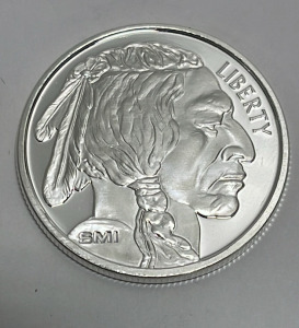 One Buffalo Warrior Troy Ounce .999 Fine Silver Bullion Round