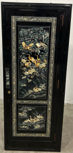 27 1/2’’ x 26 1/2’’ x 68’’ Vintage Mother Of Pearl 1 Door Cabinet —SP10