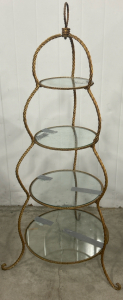 Vintage Italian Etagere Gilt Twisted Steel Rod