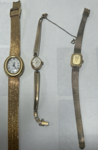 (1) Vintage Gruen Precision Lady’s Watch (1) Bulova Lady’s Watch (1) Unknown name Lady’s Watch