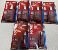 (6) Loctite 243 Threadlocker Blue: (4) 1.22floz, (2) .20floz