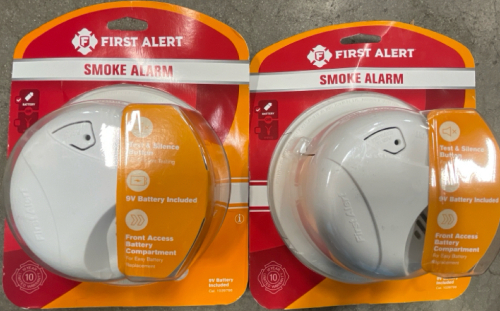 (2)First Alert Smoke Alarm Includes 9volt Battery New In Box