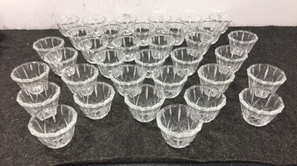 (35) Glass Candle Holders