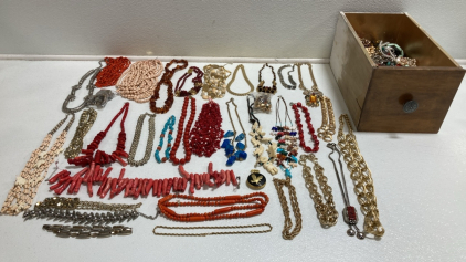 Large Collection of Assorted Necklaces, Bracelets and Other Jewelry