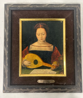 (1) Winter Plowing Painting (1) Girl Playing A Lute Print (1) Flower Painting - 3