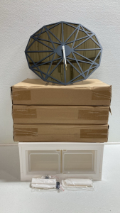 (4) Folding Storage Boxes, (1) Mirrored Geometric Wall Mirror - SP9