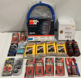 (1) K&N Performance Air Filter (10) Assorted Car Air Fresheners (4) Pack Of Car Wipes And More!