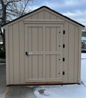 TAN IDAHO WOOD SHED STORAGE SHED W/ KEYS