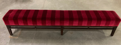 Elegant Red Velvet Padded Entry Bench