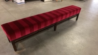 Elegant Red Velvet Padded Entry Bench