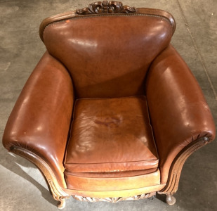 LEATHER ACCENT ARM CHAIR