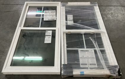 (2) PELLA DOUBLE HUNG WHITE WINDOW INSERTS ( 58 1/2&rdquo;x 29&rdquo;)