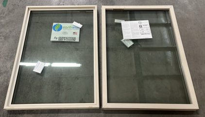(2) EARTHWISE ONE WIDE OFF WHITE/ TAN WINDOW INSERTS (41 1/2&rdquo; 29 1/2&rdquo;)