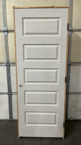 WHITE DOOR WITH WOOD FRAME ( 82 1/2&rdquo;x 31 1/4&rdquo;)