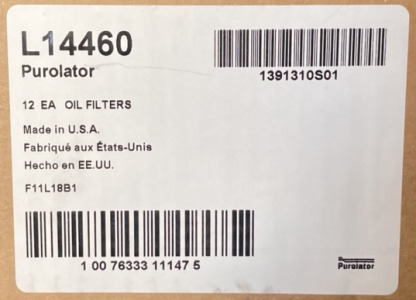 12 L14460 PUROLATOR OIL FILTERS