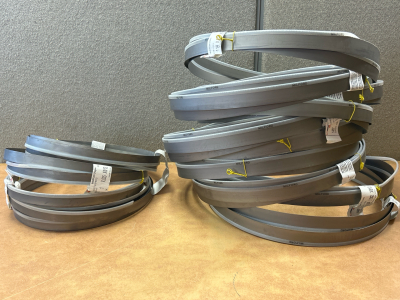 BOX WITH BAHCO SANDFLEX DRAGON SAW BLADES: 10&rsquo; 10 1/2&rdquo;x.035x8/12 (4 BLADES) AND 14&rsquo; 6&rdquo;-1-1/4&rdquo;x.042x8/12 (10 BLADES)
