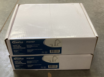 (2) TWO HANDLE PROFLO ROMAN TUB TRIM