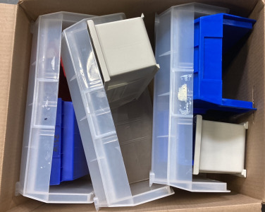 (9) PLASTIC STACKABLE STORAGE CONTAINERS