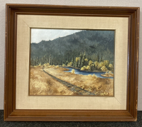 Framed Mountain Scene Print