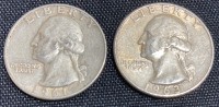 (1) 1961 and (1) 1963 90% Silver Washington Quarters