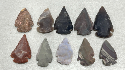 (10) Stone Arrow Points