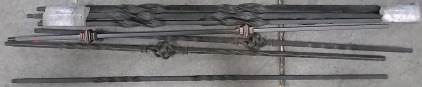 (1) Rod Iron Stairway Baluster NOT IN BOX (2) Instillation Level Kits SP3