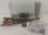 3 Gallon Fish Tank W/ Rocks, Decorations, and Hardware