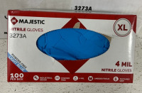 (2) Boxes Of 1000 Extra Large Non Sterile Blue Nitrile Disposanle Gloves - 2