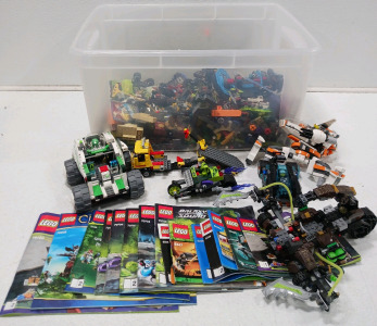 Sterilite 54qt Container 1/2 Full of Assorted Legos & 15 Books