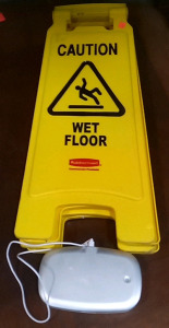 (2) CAUTION Wet Floor Sign (1) Cellphone UV Sanitizer