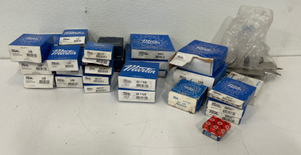 (5) Martin Sprocket 6JEM Sleeve Coupling Element (6)Martin 5JEM Quadra-Flex Coupling Sleeve (5) Martin 12 Teeth 1&rdquo; Bore SABER Finished Steel Bored to Size Sprocket 50BS12HT 1 & More