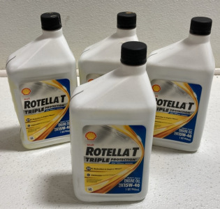 (4) 1qt Shell Rotella T 15W-40 Motor Oil