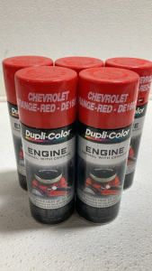 (5) Chevy Orange-Red Dupli-Color Engine Enamel