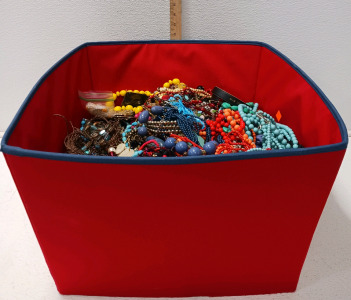 (1) 18"&times;20"&times;12" Folding Bin 3/4 Full of Fashion Jewelry