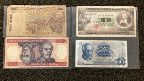 (4) FOREIGN PAPER CURRENCY NOTES