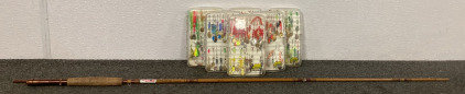 COURTLAND PRO-CREST FISHINGPOLE, (6) PLANO FISHING LURE CASES WITH LURES
