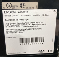 EPSON WORKFORCE WF-7620 ALL-IN-ONE PRINTER— WORKS - 4