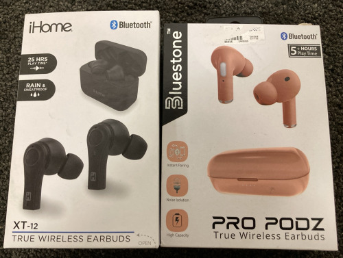 IHOME AND BLUESTONE BLUETOOTH EARBUDS