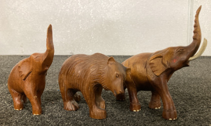 CARVED WOOD FIGURINES 5.5” AT THE HIGHEST