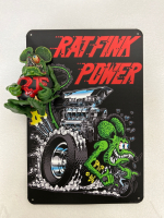 8x12 RAT FINK POWER TIN SIGN AND FIGURINE