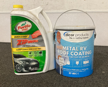 METAL RV ROOF COATING, TURTLE WAX- ZIP WAX CAR WASH AND WAX