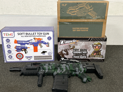 LIKE NEW SOFT DART/BULLET TOY GUNS