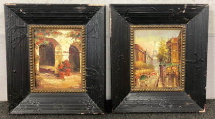 TWO FRAMED OIL PAINTINGS (17X15)