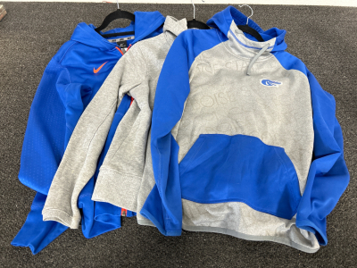 (3) BOISE STATE SWEATERS SIZES SMALL, MEDIUM AND LARGE
