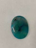 60.05 Ct. Natural Blue and Black Agate Gemstone Cabochon