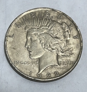 1922 Peace Dollar 90% Silver One Dollar Coin