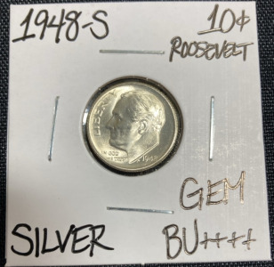 1948-S Gem BU++++ Silver Roosevelt Dime