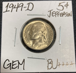 1949-D Gem BU++++ Gem Jefferson Nickel